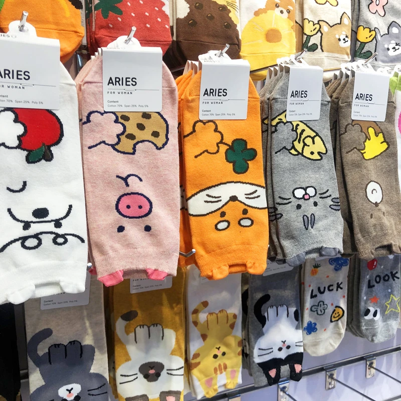 可爱动漫卡通袜韩国袜子女东大门立体小耳朵短筒春夏新款透气薄棉