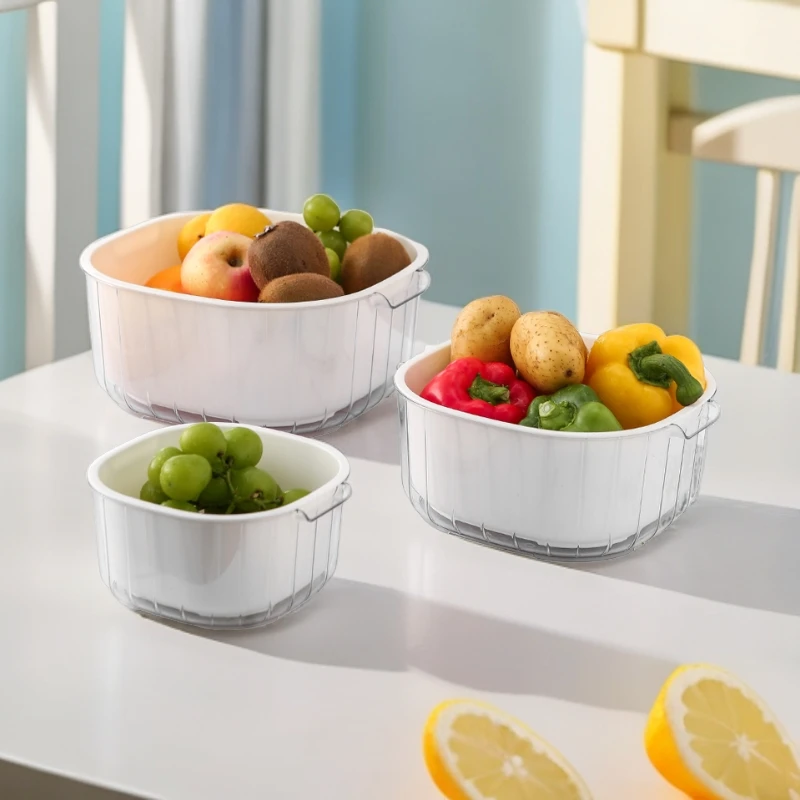 【工厂直发】轻奢多功能双层沥水篮客厅茶几洗菜篮水果盘家用洗菜盆