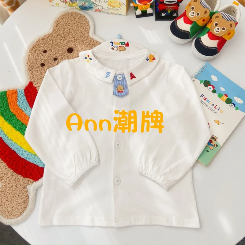 miki FAM可爱风三角领重工绣花衬衫内搭（送可以脱卸的领带