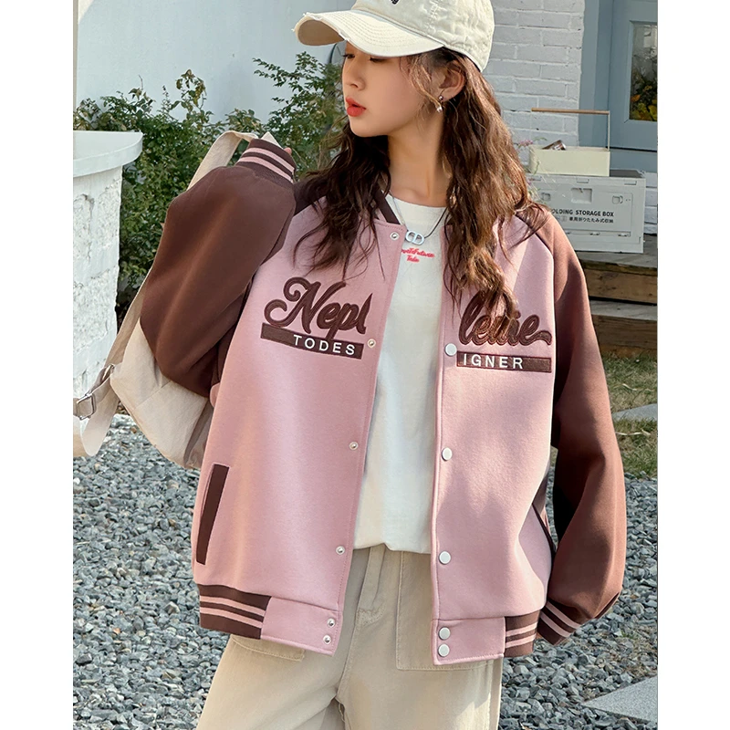 青少年女童秋装棒球服外套2024新款韩版休闲百搭学生上衣24A050