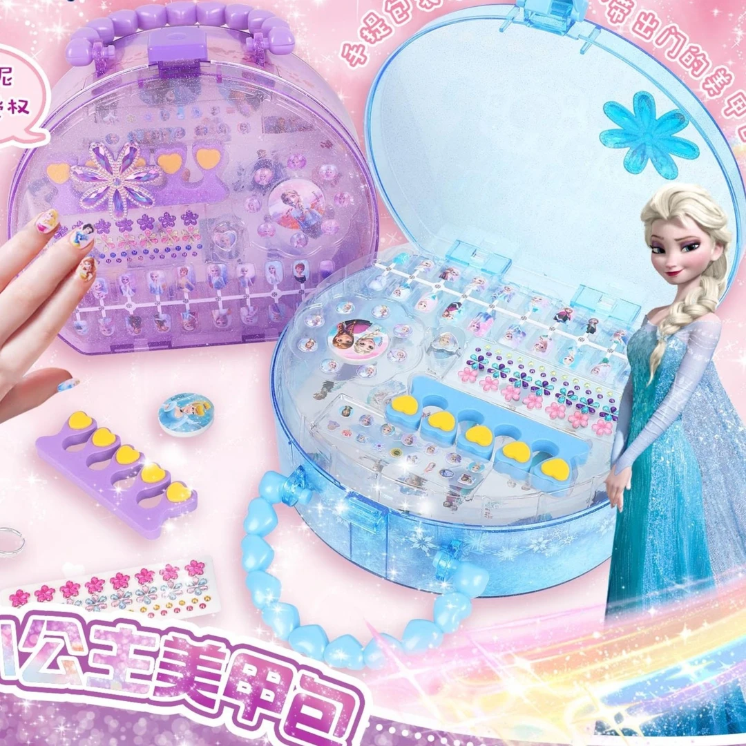 冰雪奇缘指甲贴纸艾莎公主手提背包女孩子纹身贴画儿童美甲贴片