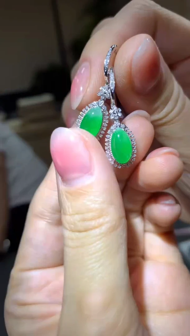 【闪购商品】翡翠耳饰18K金镶嵌|不退不换