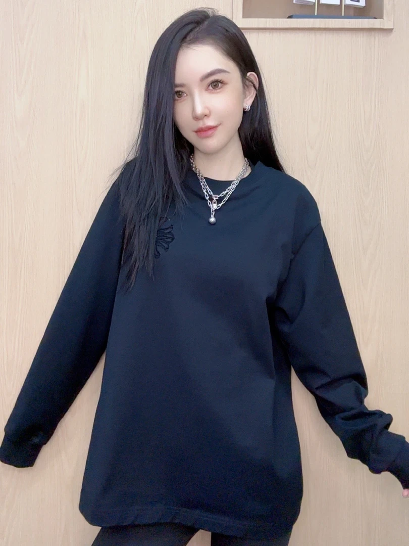 【Y9942】激光烧花高级感轻奢长袖T恤C