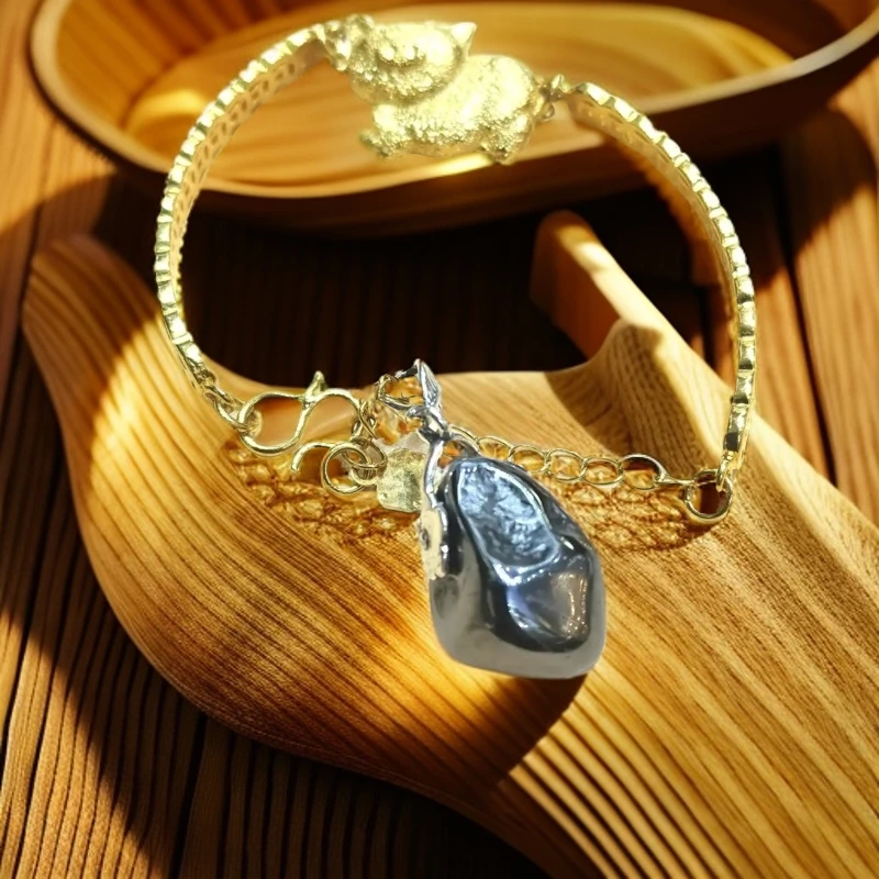 钨金磁石手链 稀有小精品陨 原石无修