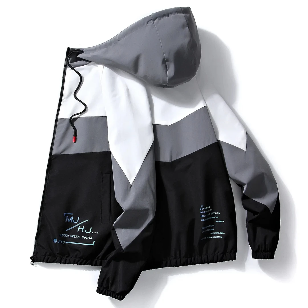 春秋男士外套潮流韩版工装夹克青少年学生上衣休闲帅气连帽褂子