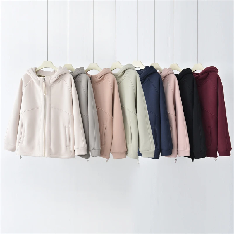 「干净简约」2024加绒加厚冬款爆款防风纯色拼接外套K-K992