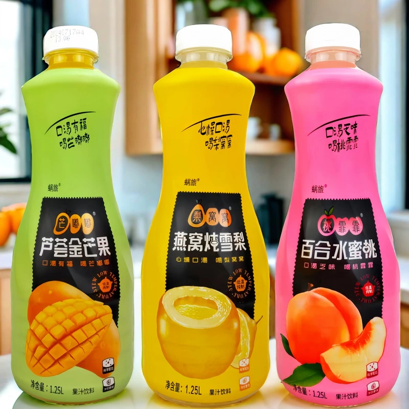 蜗旅果粒果汁饮料燕窝炖雪梨芦荟金芒果百合水蜜桃1.25升/瓶