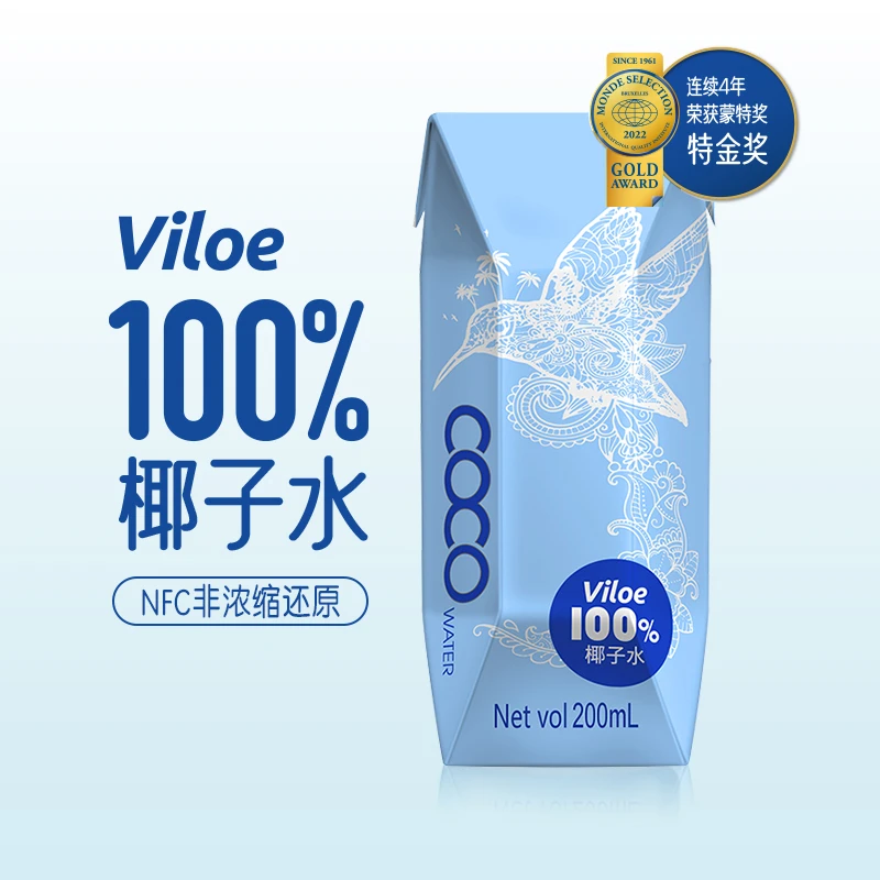 界界乐唯乐蜜语 越南进口100%椰子水200ml*24盒装