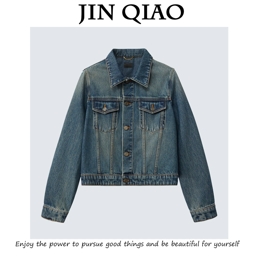 JIN QIAO【墨尔本】奢牌欧美复古百搭牛仔外套-5078