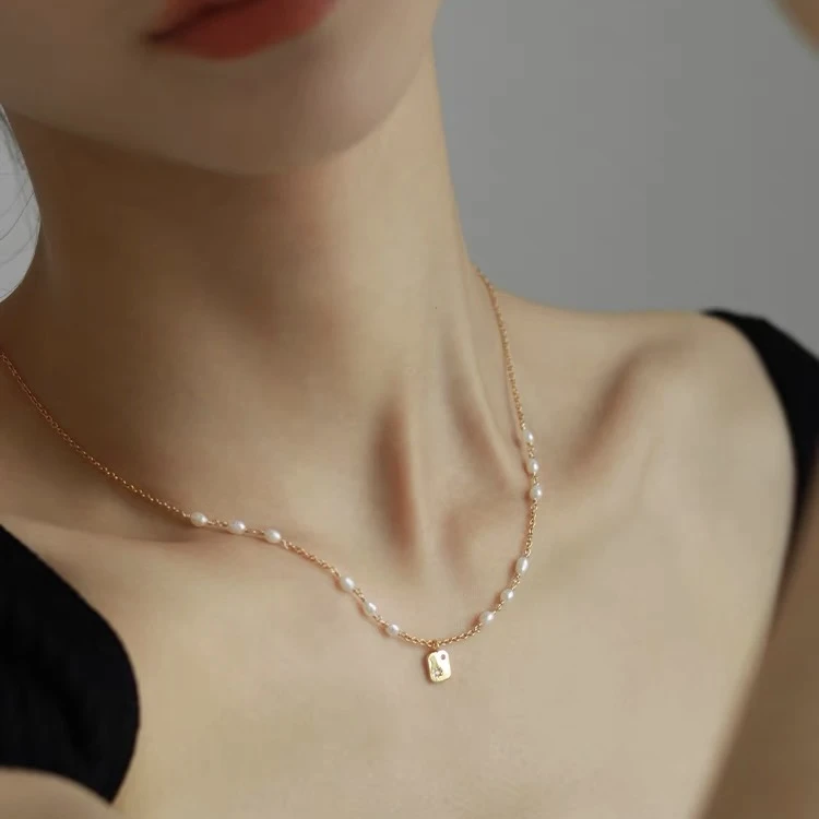 铜合金项链 【UU】气质星牌复古法式珠珠项链 L115