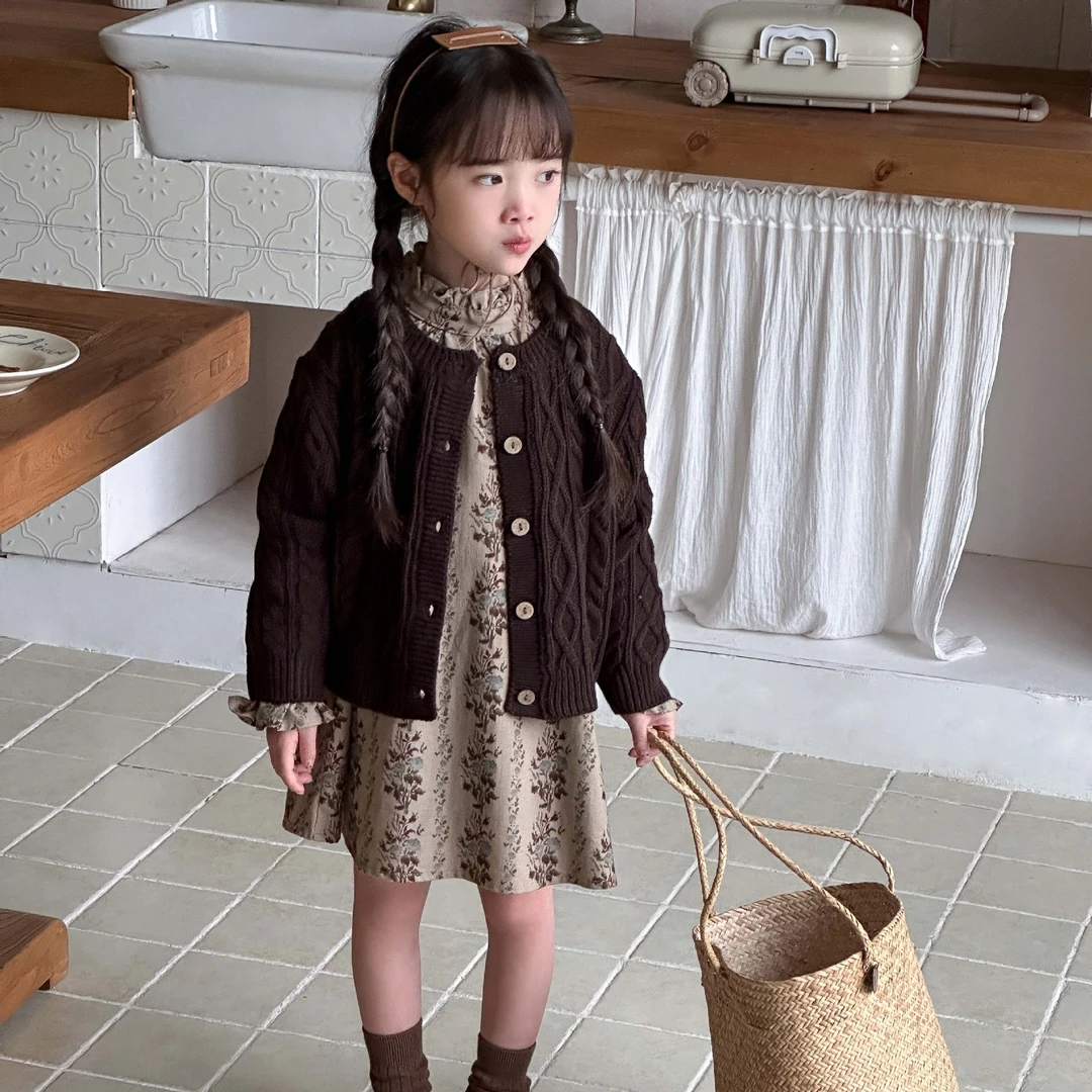 2024儿童毛衣秋季新款女童宝宝洋气毛线针织开衫女宝宝外套上衣