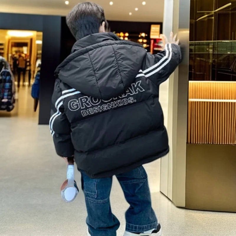 男童中大童冬季羽绒服中长款加厚保暖儿童外套