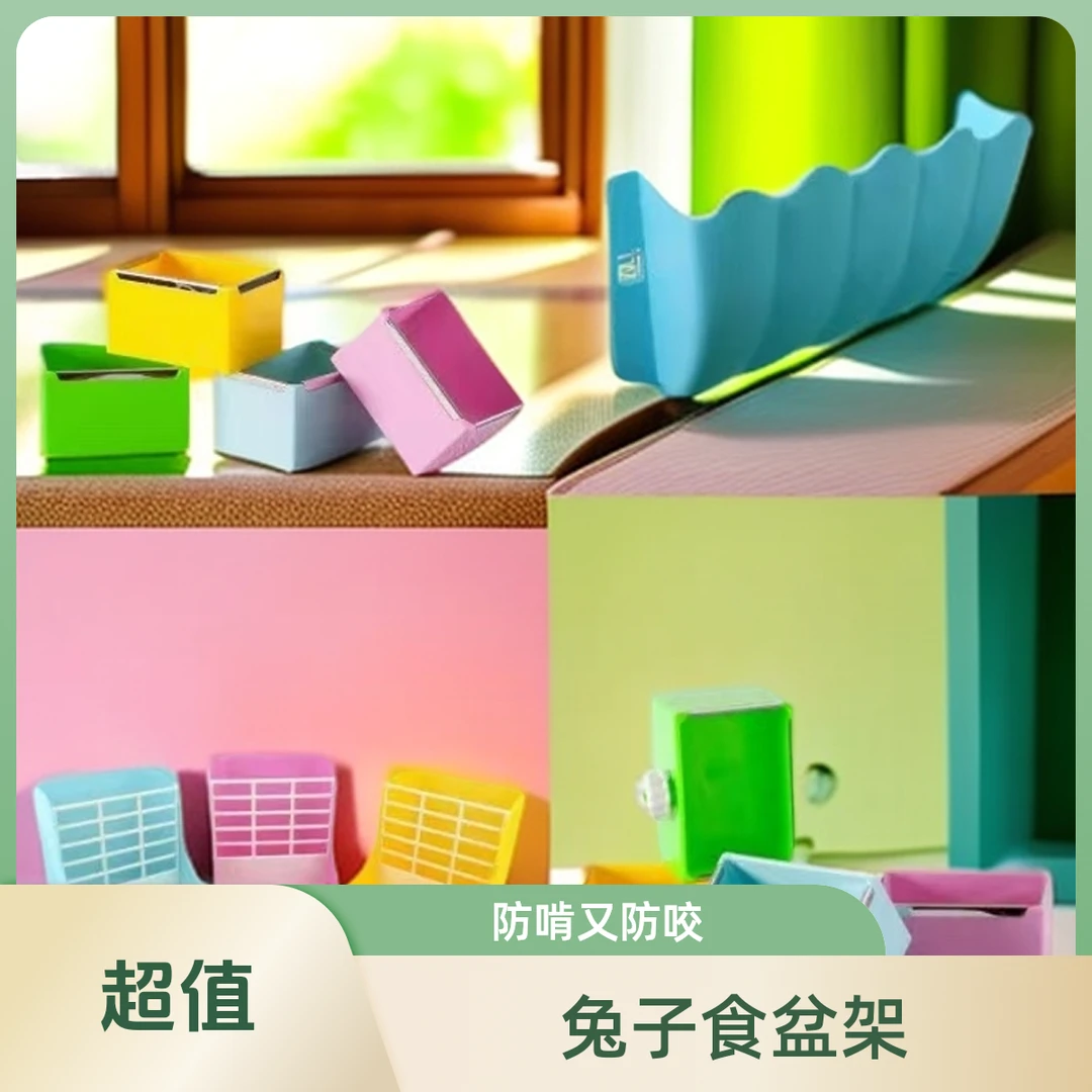 疯狂小兔  悬挂式防啃防咬可固定食盆草架二合一食盆兔子专用草架