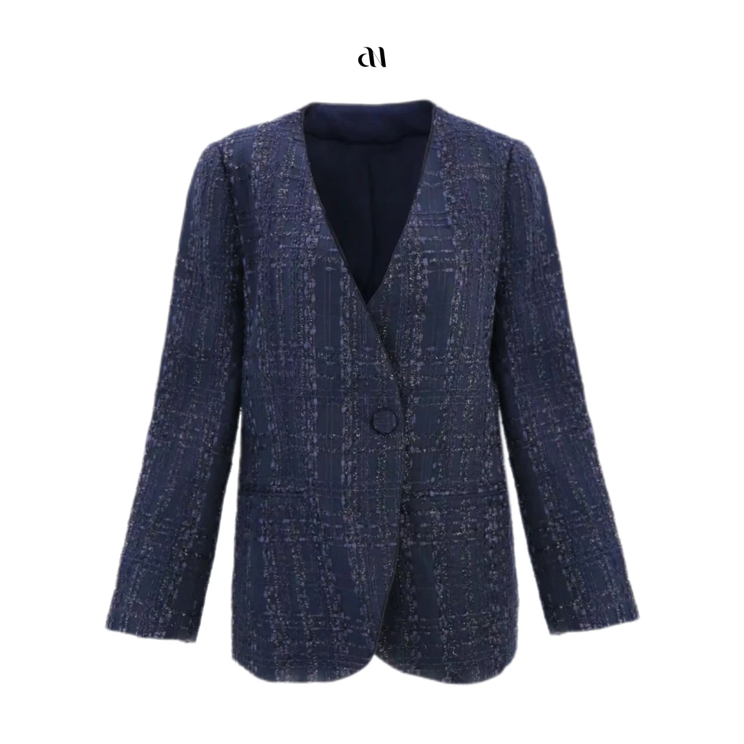 Aiko 专属小香风一粒扣西装