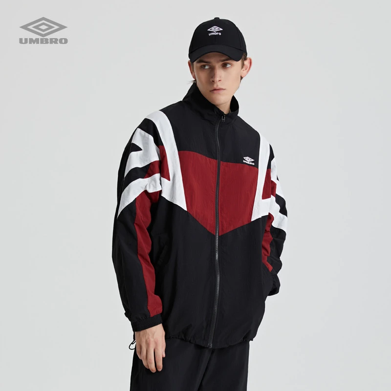 Umbro/茵宝春季男女同款时尚宽松跑步撞色运动外套U2322340803