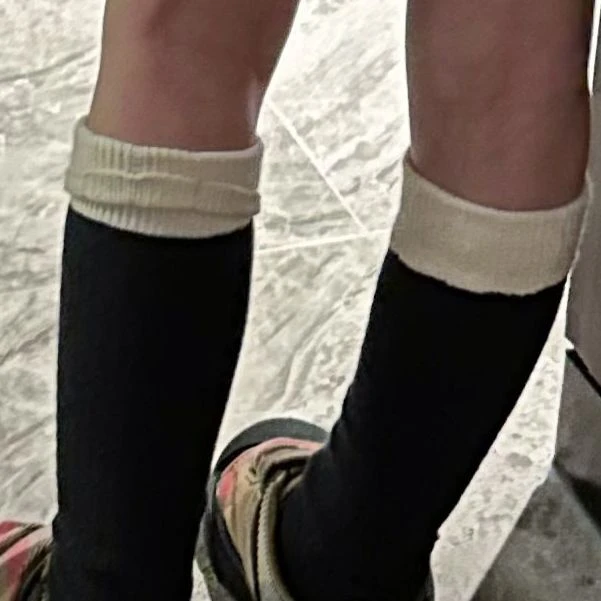 金宝大金定制儿童秋季新款袜子甜美翻边长筒袜女宝宝拼色高筒袜子
