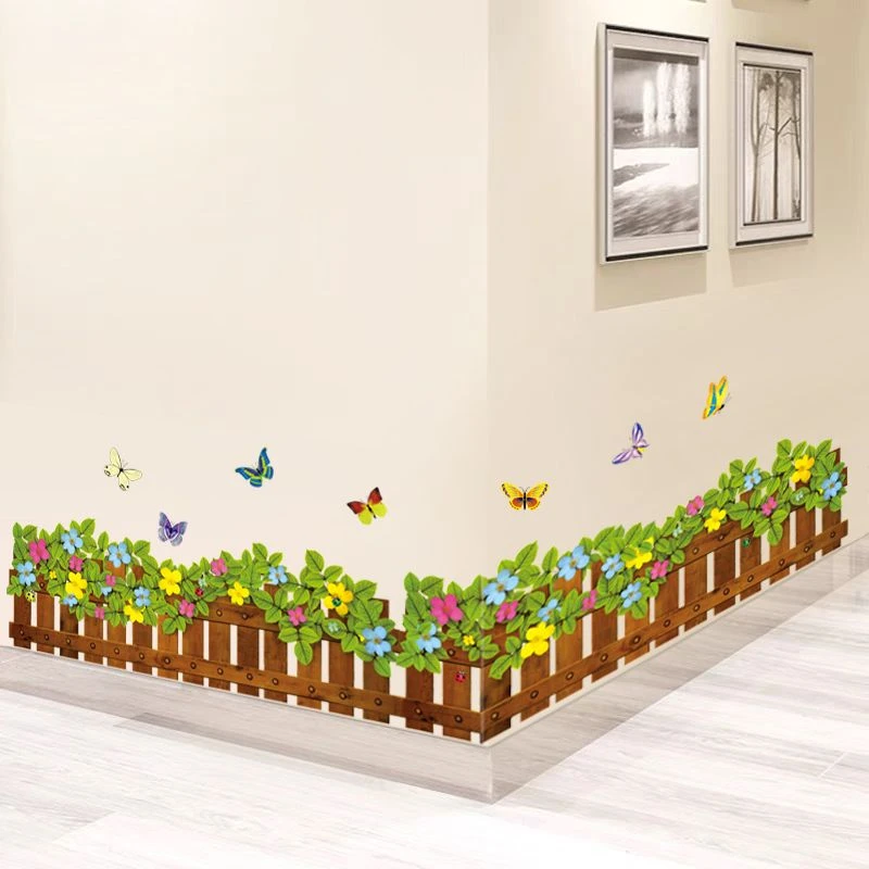 自粘踢脚线绿草贴纸防水腰线地脚线墙角客厅卧室墙壁装饰墙角贴画