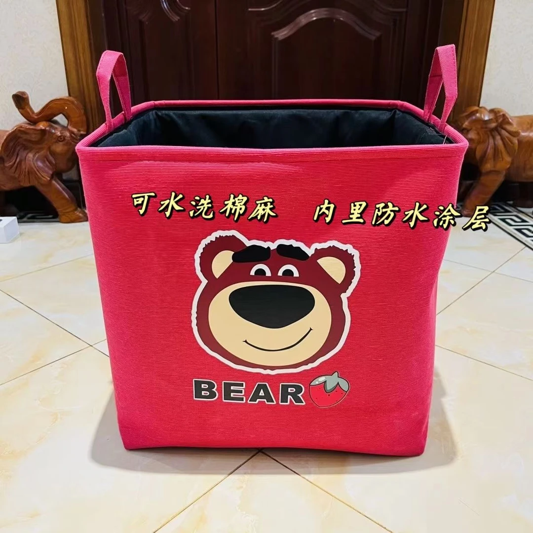 【新疆包邮】儿童玩具收纳袋衣物收纳筐卡通大容量加厚带钢圈带束口