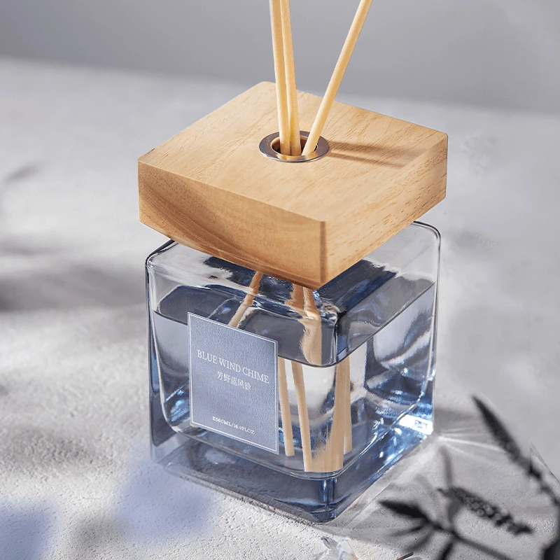 生活【200ML+500ML】经典蓝风铃无火香薰木盖方瓶精油香氛酒店清爽