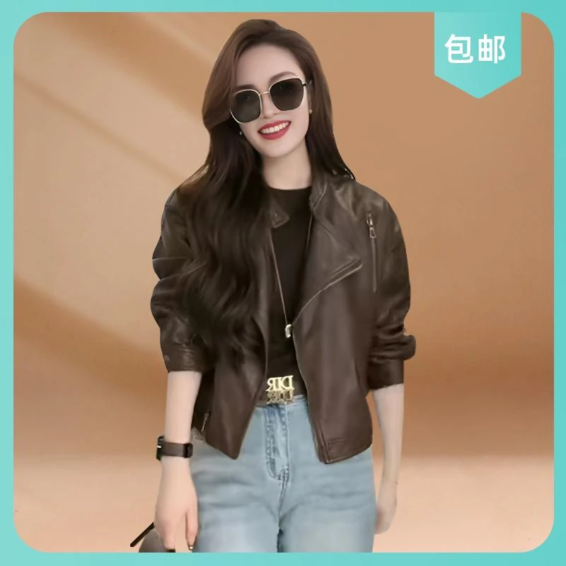春秋复古PU港风皮衣2025外套小个子新款女高端皮夹克短上衣设计感
