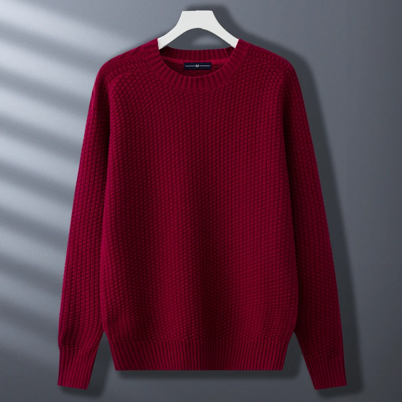 冬季圆领毛衣男外穿打底毛衣修身保暧毛线青年潮流百搭长袖针织衫