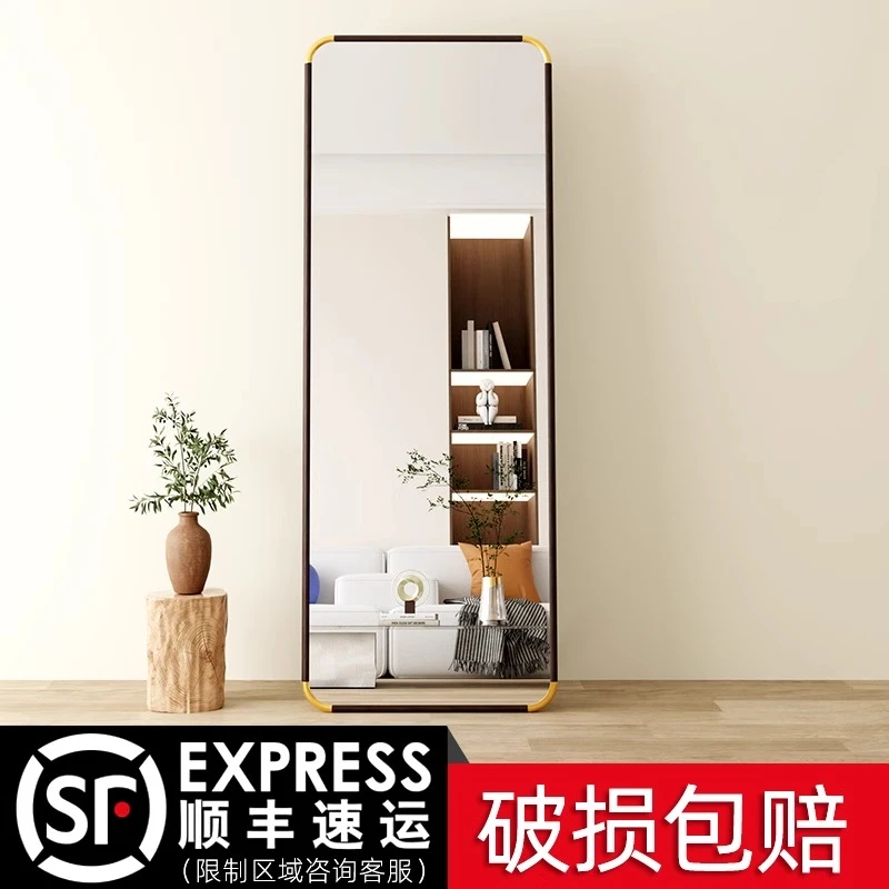 全身落地镜新中式古典镜子中古风卧室复古落地挂墙高级感试衣镜