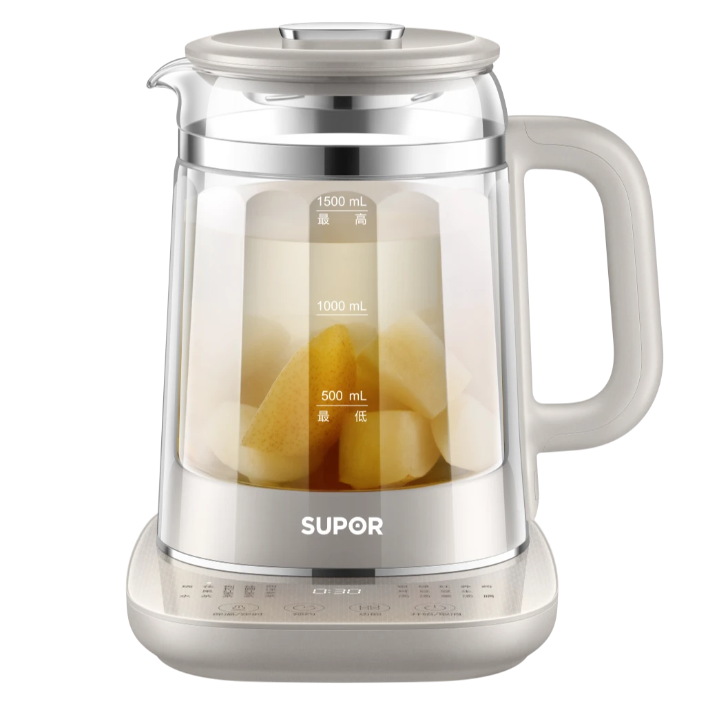 SUPOR/苏泊尔养生壶15Y20超大茶滤双层杯体316L玻璃面板24H预约