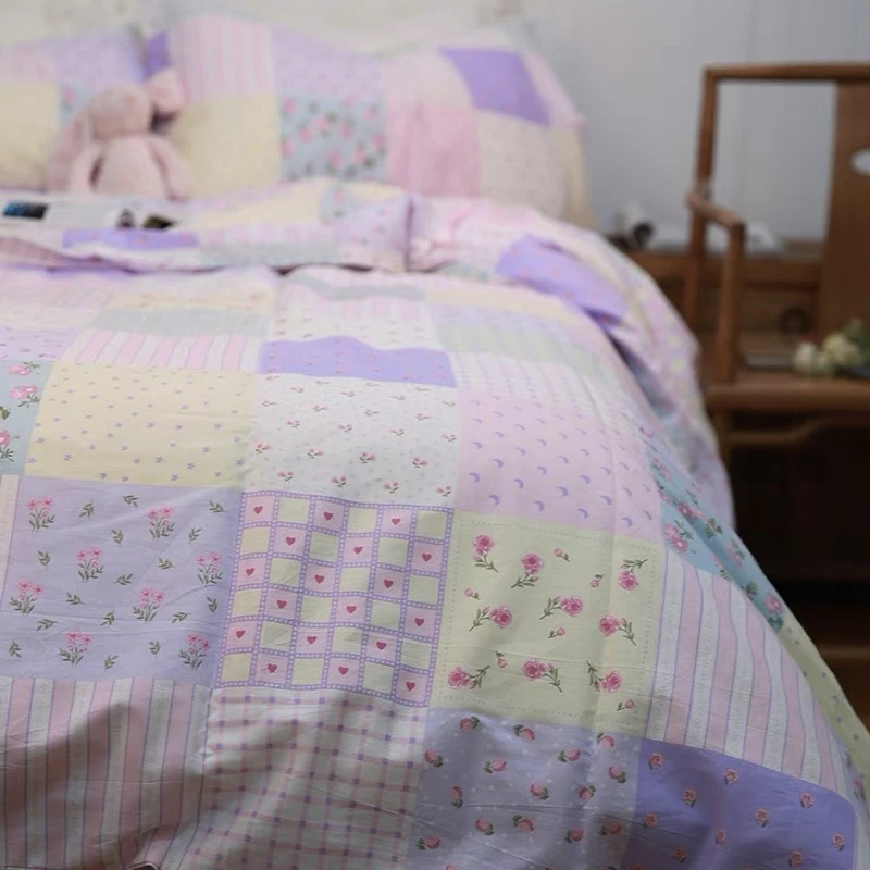 【同款四件套】100%全棉斜纹加密加厚学生宿舍三件套双人四件套