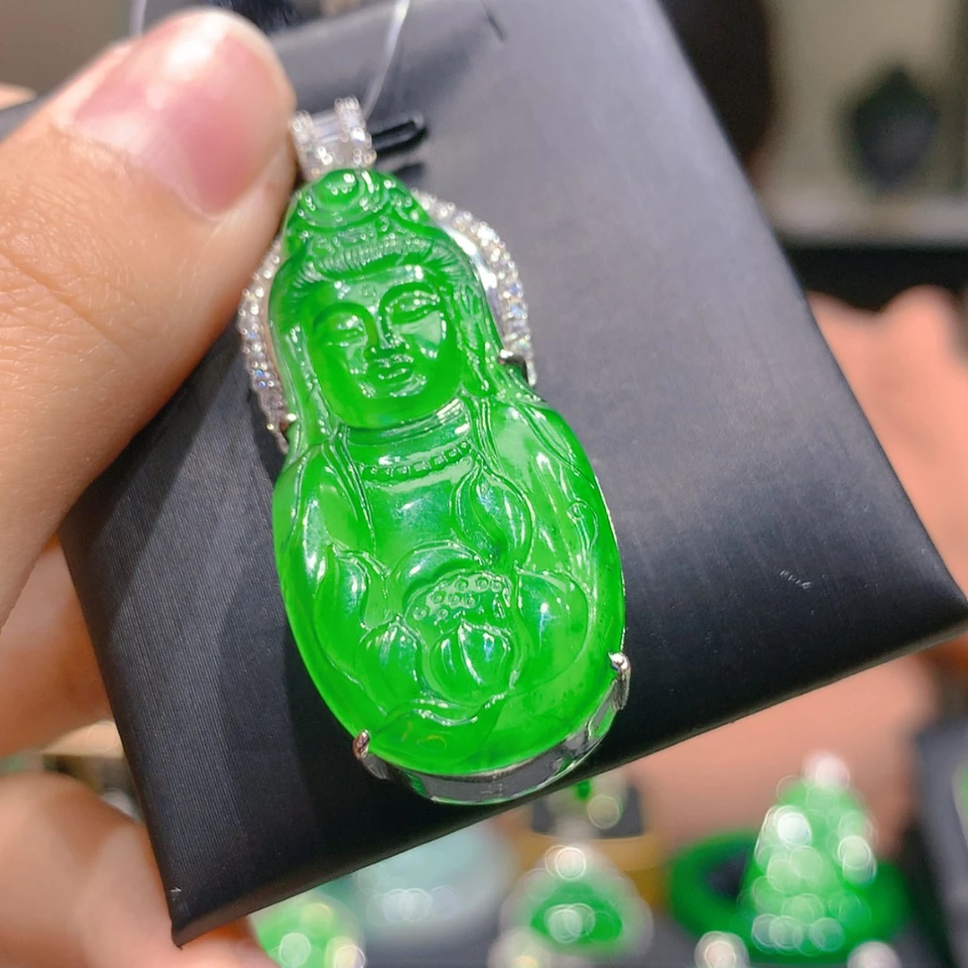 【闪购商品】翡翠颈饰银S925镶嵌6柒姐