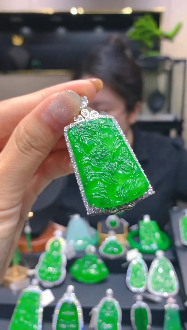 【闪购商品】翡翠颈饰银S925镶嵌7柒姐