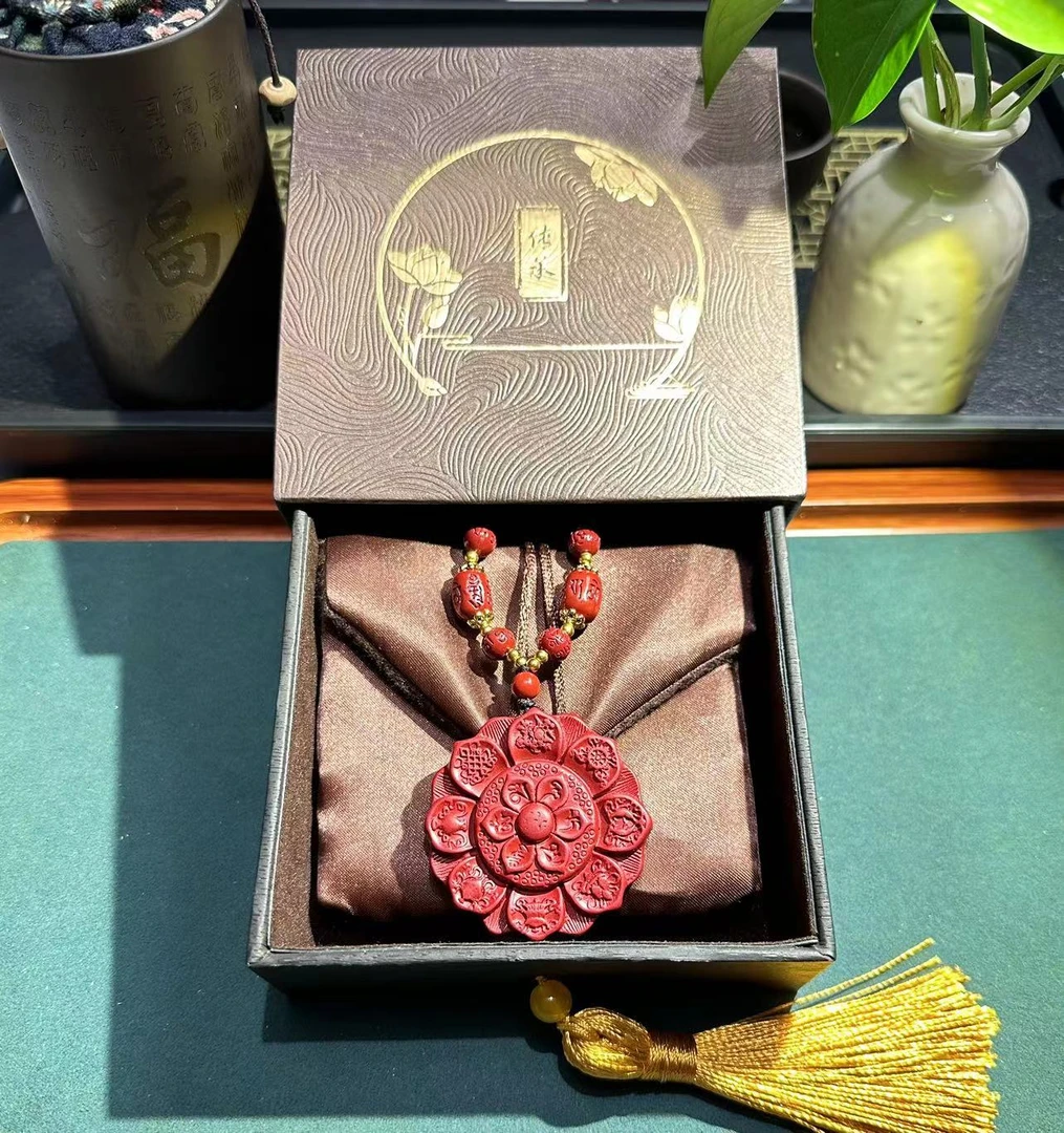 非金属吊坠 赤阳凤凰红八宝莲花吊坠