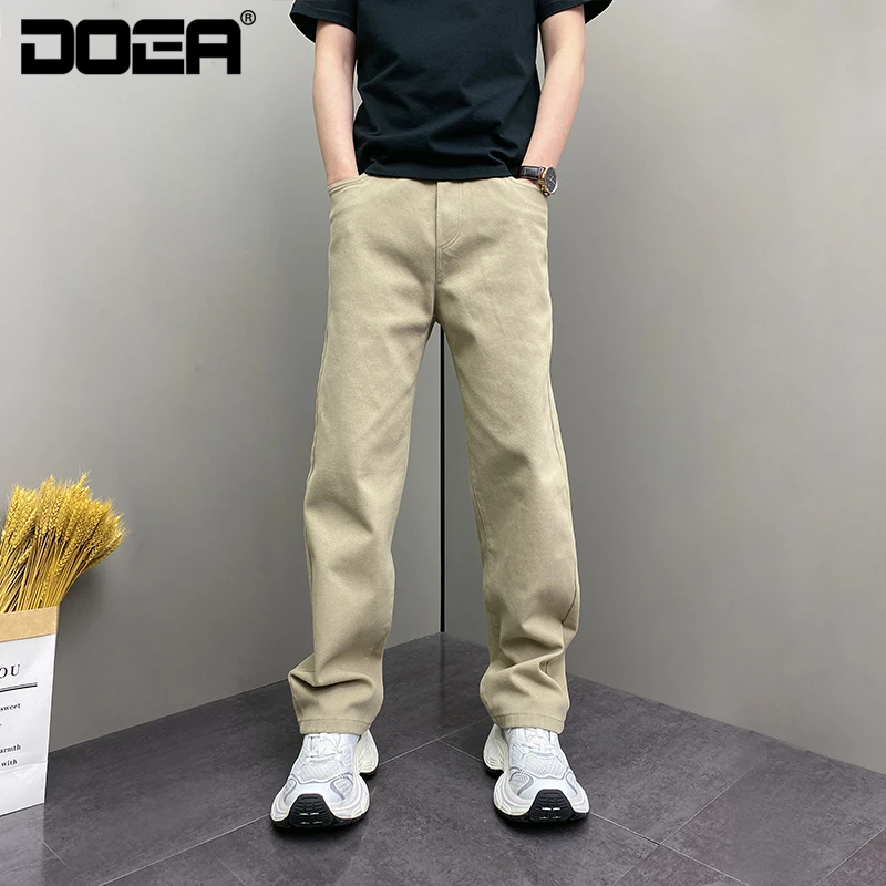 2025春秋季时尚薄款休闲裤网红时尚简约纯色户外长裤痞帅直筒裤男