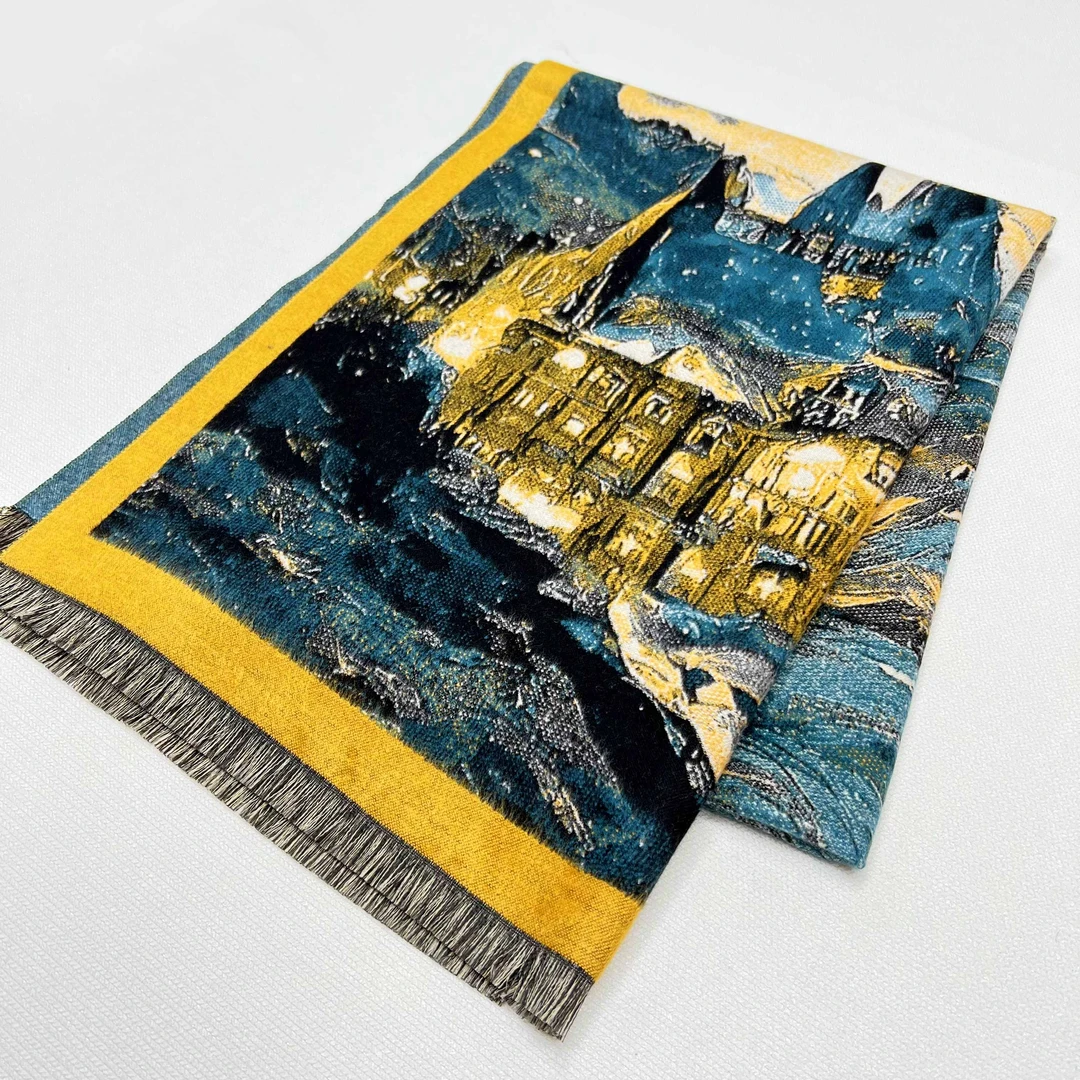 重工3D立体印染新款时尚保暖女士围脖围巾