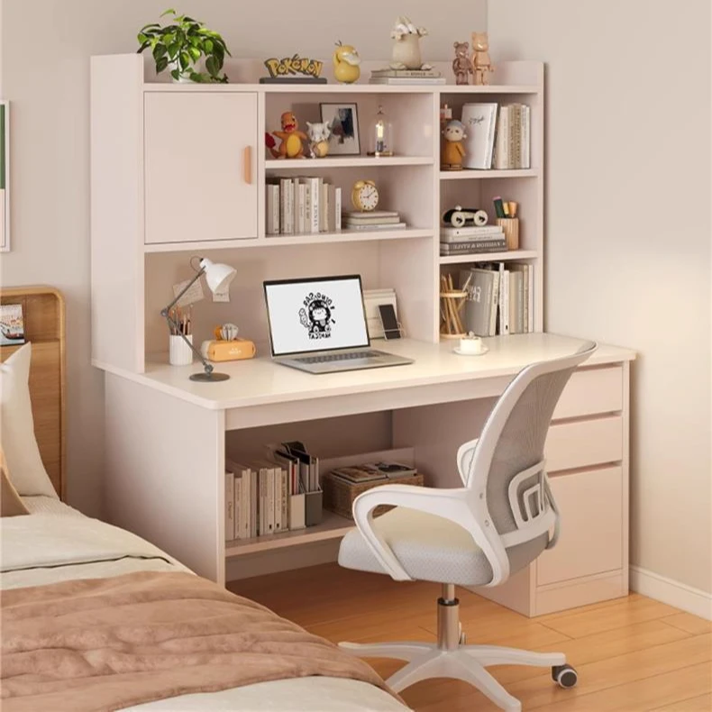 新疆西藏包邮书桌书架一体桌学生卧室家用写字桌简约现代桌子简易