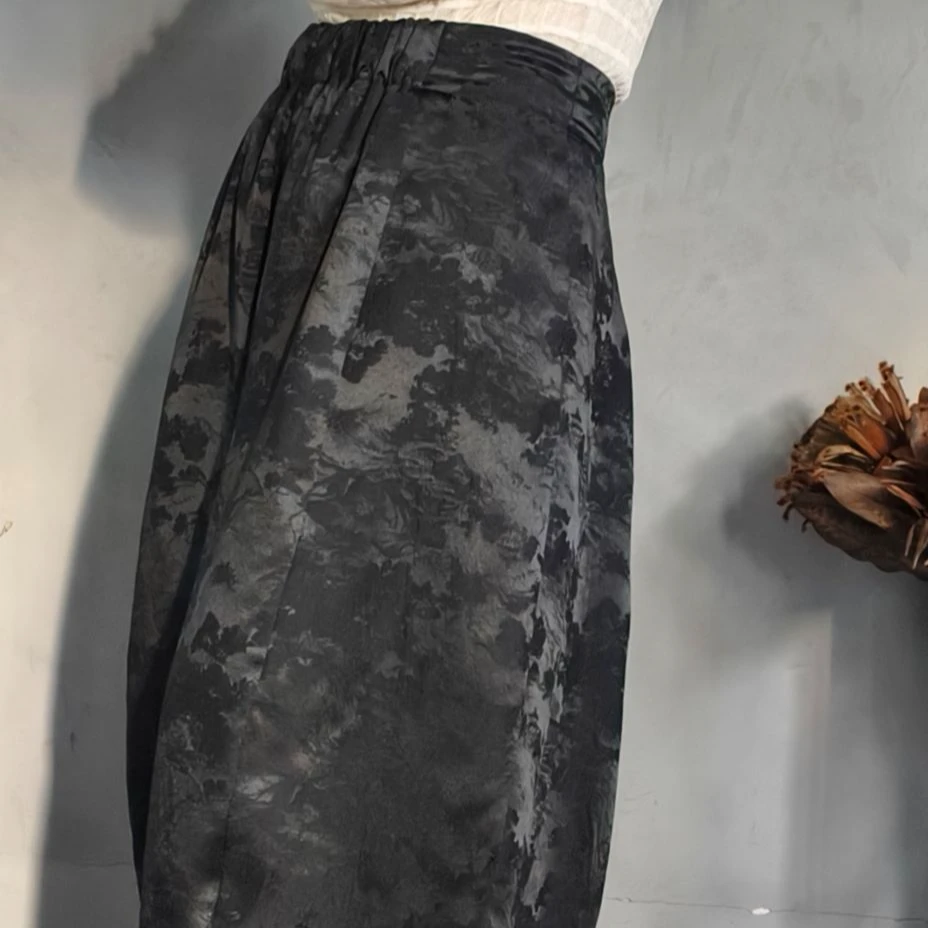 复古文艺休闲百搭加厚宽松阔腿裤 50420-1