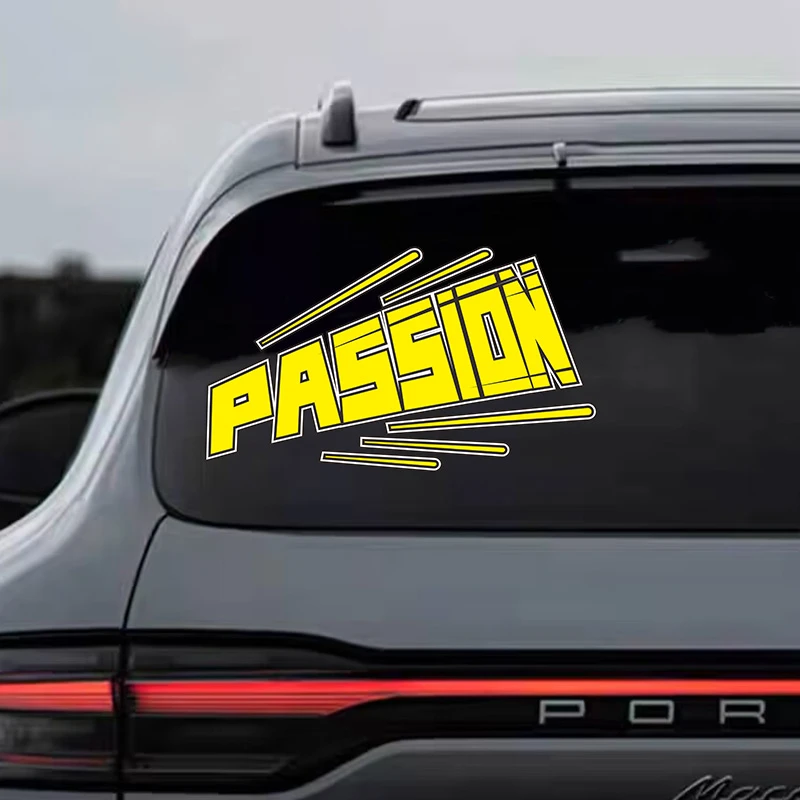 passion个性创意英文车贴汽车电动车摩托车头盔划痕遮挡装饰贴纸