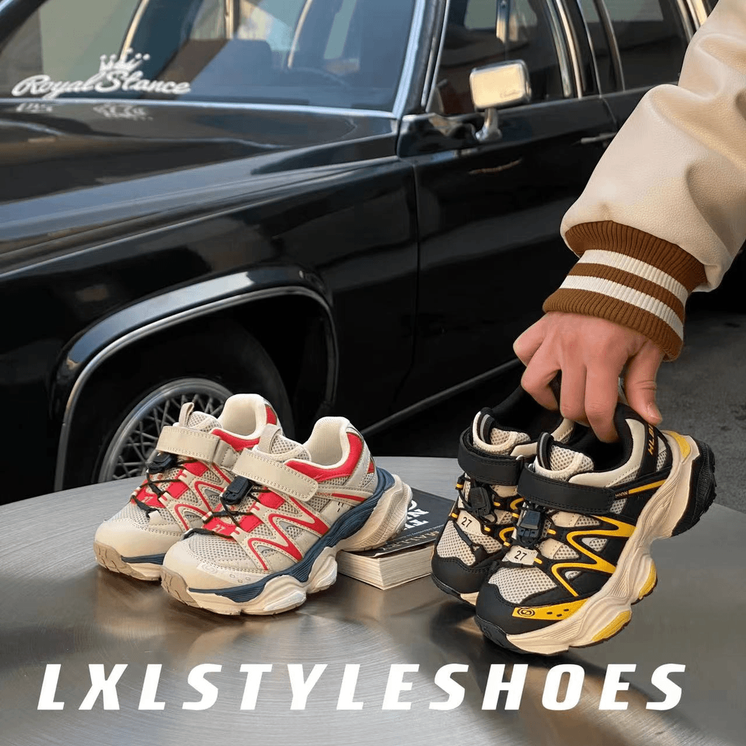 【LXL】儿童春季运动鞋透气网红老爹鞋休闲鞋ins厚底网面潮鞋82027