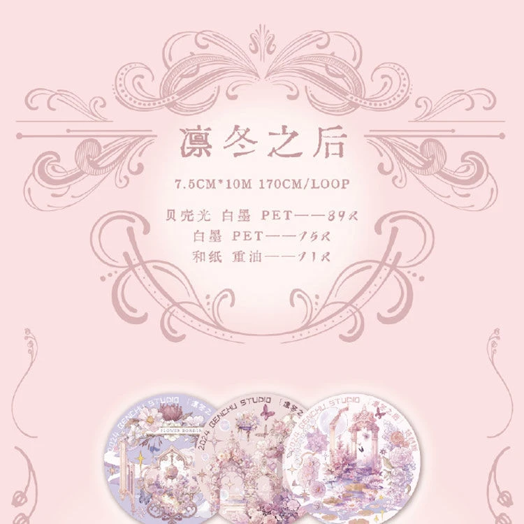 满18包邮本初凛冬之后贝壳光分装特材拼贴贝壳光流麻手帐胶带装饰