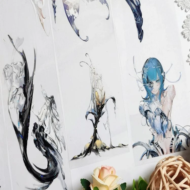 满18包邮垃圾反应堆茧贝壳光分装特材拼贴贝壳光流麻手帐胶带装饰