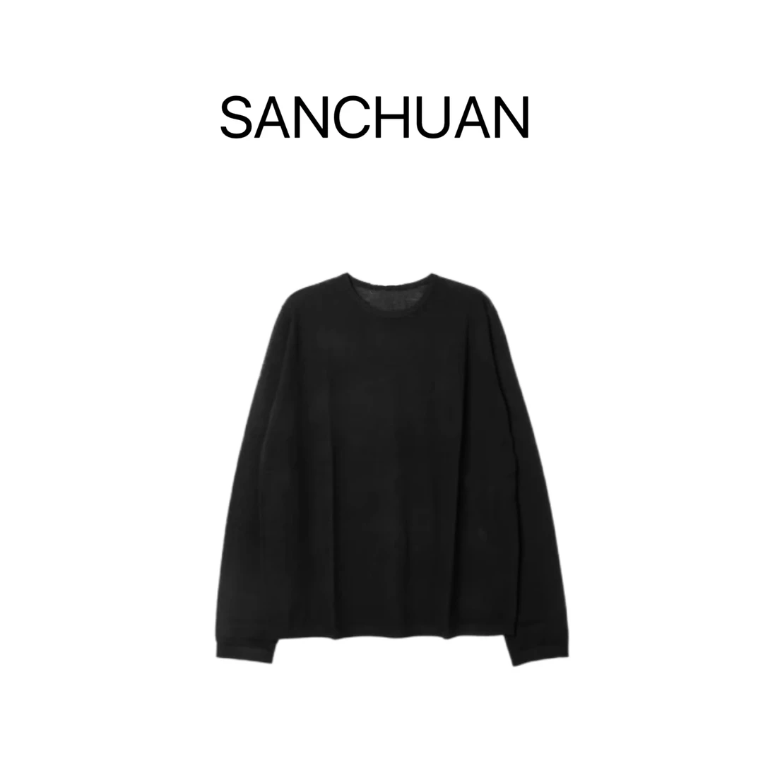 轻薄基础长袖羊毛衫