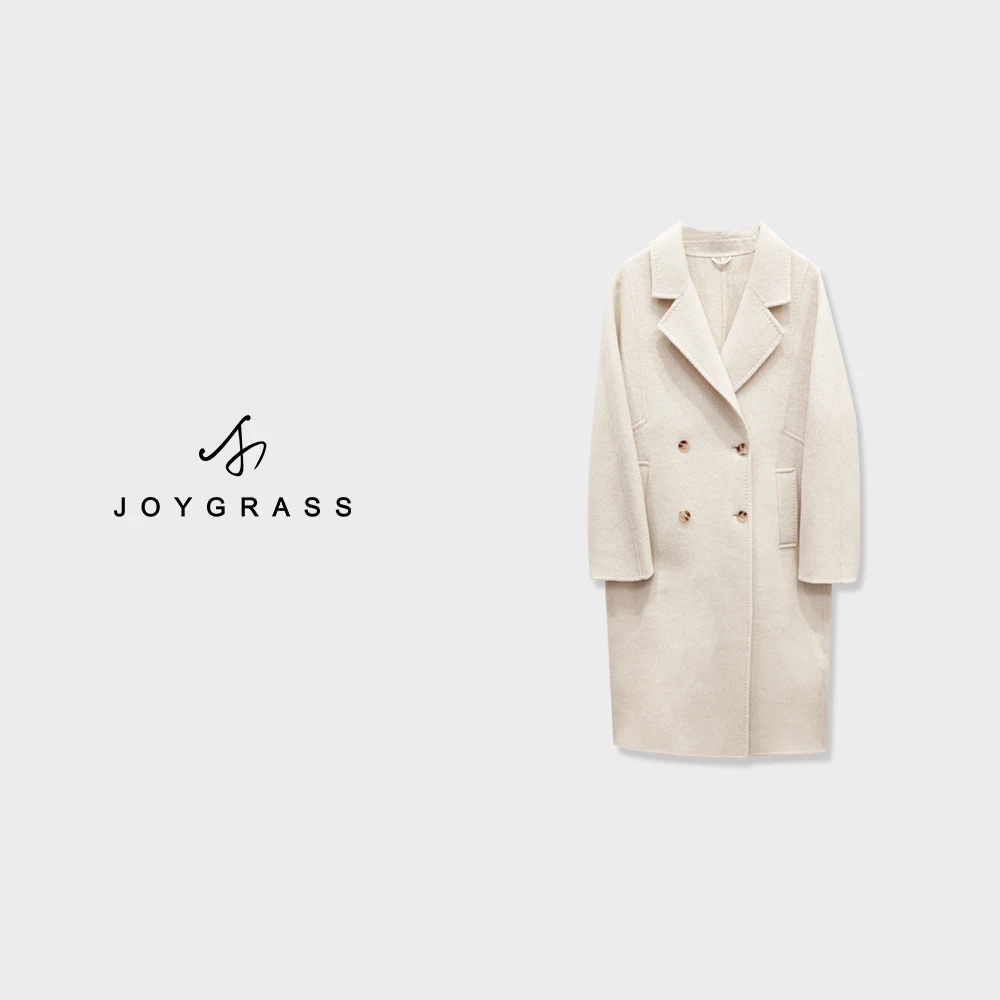 JOYGRASS【暖驼寂影·云驼】千金通勤廓形大衣D-06579