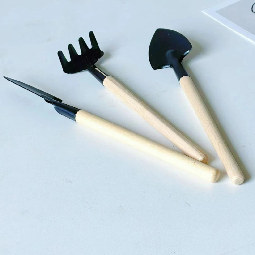 种花园艺工具小铲子家用花铲铁铲养花挖土种菜赶海套装三件套
