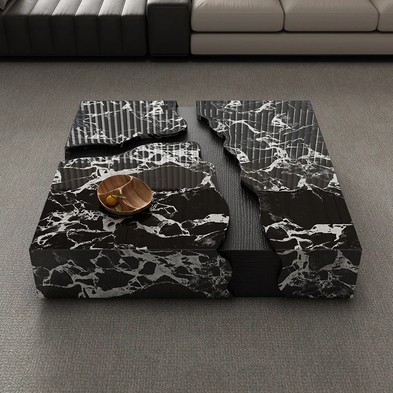 沫梵大理石客厅茶几新款原创设计师家用正方形大户型意式极简