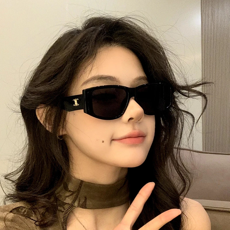 欧美辣妹复古猫眼太阳眼镜女款2023新款太阳镜高级感方复古墨镜