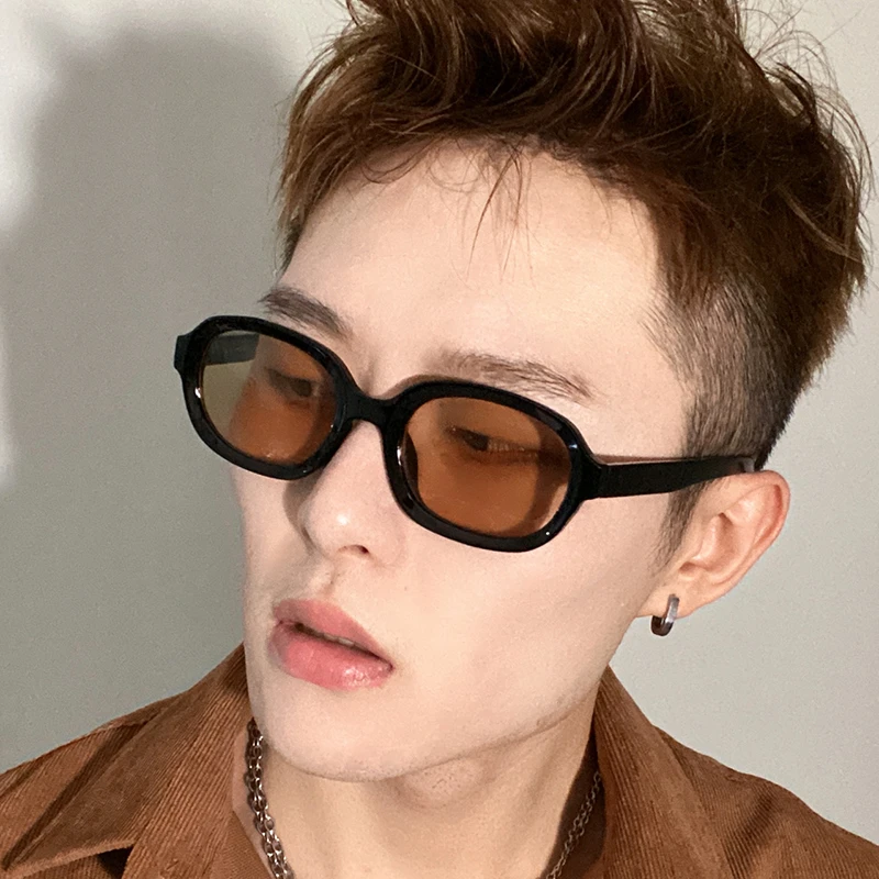 韩版茶色墨镜男士开车ins网红大脸街拍潮流防紫外线男款太阳眼镜