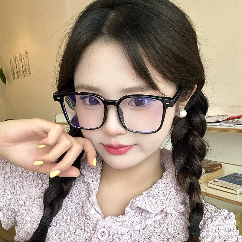 韩系TR90超轻素颜防蓝光镜女学生大框个性可配度数镜框显脸小ins