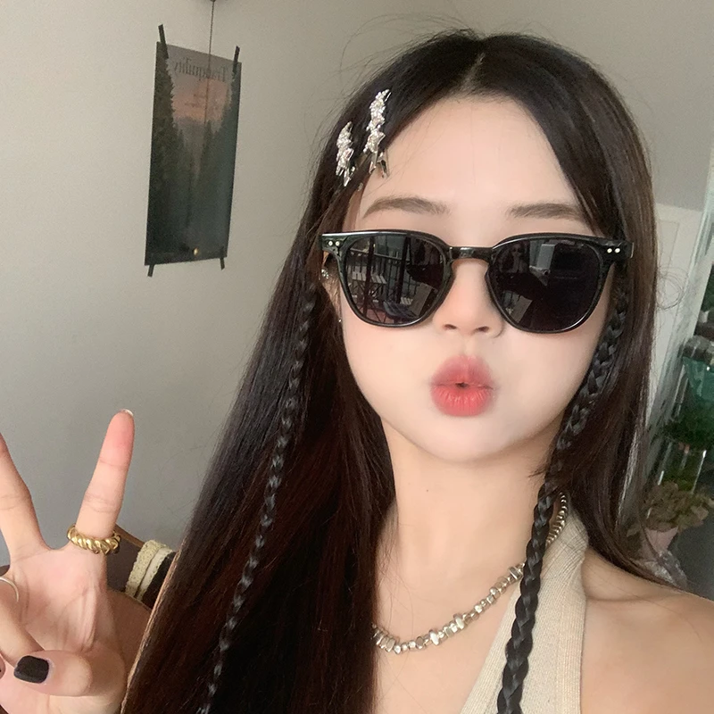 墨镜女高级感小脸欧美复古黑色小框椭圆2023新款防紫外线太阳眼镜