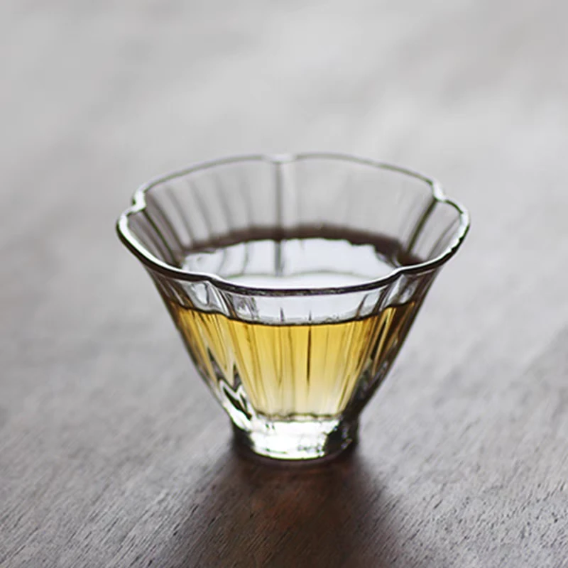 茶杯玻璃手工玻璃杯日式品茗杯水杯透明耐热创意喝茶杯锤纹茶盏