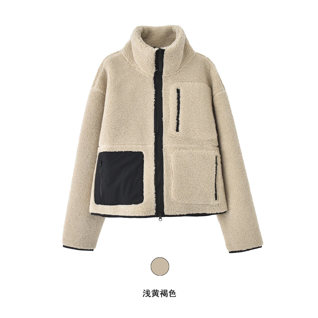 品牌折扣！冬季新款 加绒加厚夹克 高级慵懒风小众设计感外套15533