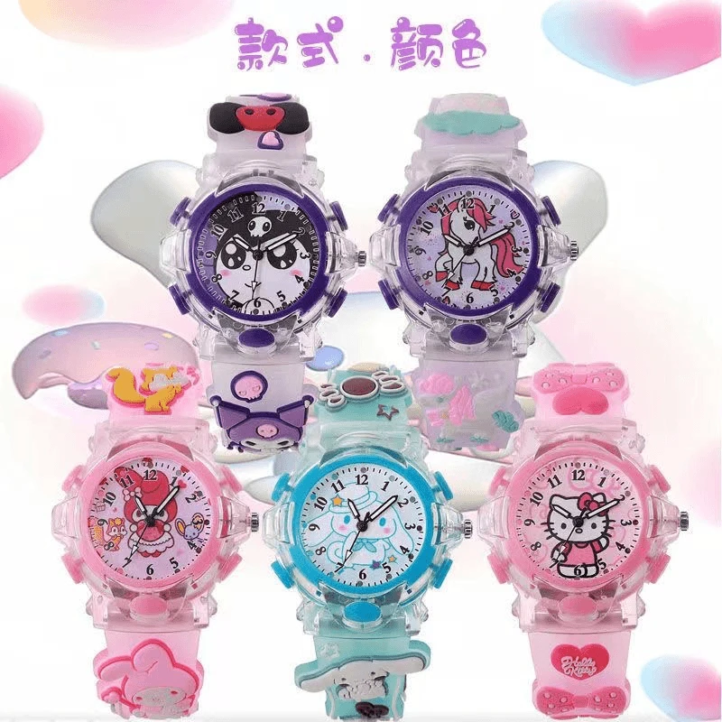 新款七彩发光儿童手表益智玩具爆款网红卡通高颜值3-14岁儿童玩具